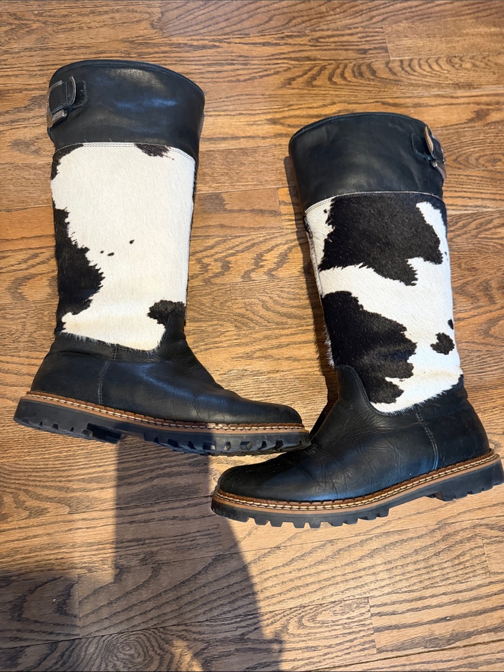 Ammann "Erstfeld" Black Leather and Cowhide Boot